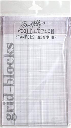 Stampers Anonymous Tim Holtz Acryl-Gitter-Block-Set, 9-teilig, durchsichtig, Large von Stampers Anonymous