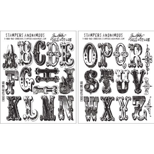 Stampers Anonymous Tim Holtz Haftstempel, 17,8 x 21,6 cm, kreisförmiges Alphabet von Stampers Anonymous