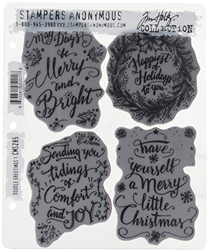 Stampers Anonymous CMS285 Doodle Greetings Stempel-Set, 1 Stück, Synthetisches Material, Mehrfarbig, 21.5 x 17.8 x 0.6 cm von Stampers Anonymous