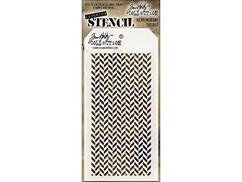 Stempel anonymoustim Holtz Layered Schablone 4.125-inch X 8.5-inch-Herringbone, andere, Mehrfarbig von Stampers Anonymous