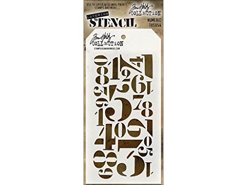 Stempel anonymoustim Holtz Layered Schablone 4.125-inch X 8.5-inch-numberic, andere, Mehrfarbig von Stampers Anonymous