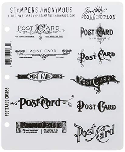 Tim Holtz 17,8 x 21,6 cm haftender Gummistempel-Set, Postkarten. von Stampers Anonymous