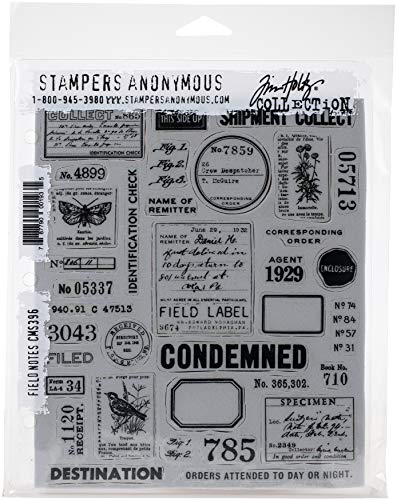 Tim Holtz Cling Stamps 7"X8.5"-Field Notes von Stampers Anonymous