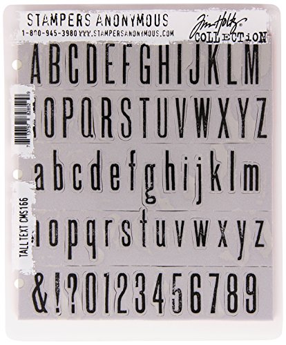 Tim Holtz Haftende Stempelsets, Stampers Anonymous, künstlerische Werkzeuge, Gummistempel großer Text rot von Stampers Anonymous