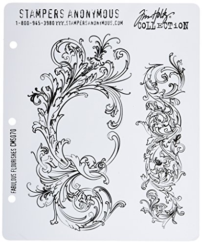 Tim Holtz Haftstempel Fabulous Flourishes 17,8 x 21,9 cm von Stampers Anonymous