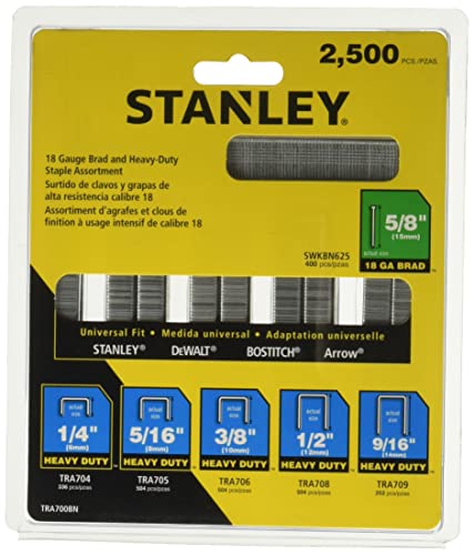 Stanley Tra700Bn Robustes Staple &Brad Sortiment, 2500, 10er Pack von Stanley