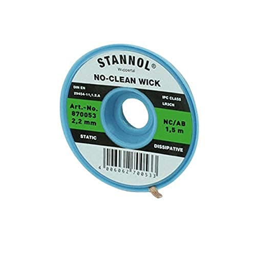 STANNOL 870054 No-Clean/BB Entlötlitze, Blau, 2,7mm x 1,5m von Stannol