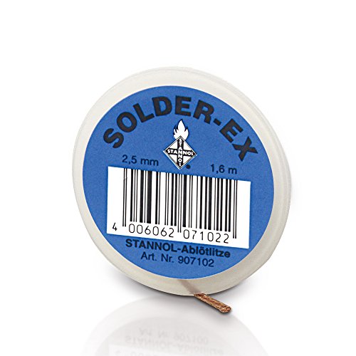 Stannol 907102 Entlötlitze Typ Solder-Ex 2,5mm x 1,6m, Blau von Stannol