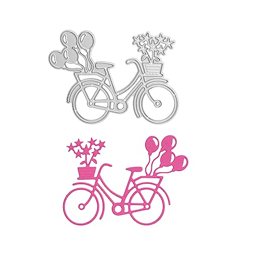 Stanzenshop Stanzschablone Fahrrad mit Blumen, Stanzformen, Schablonen, Scrapbooking, Kartenherstellung, DIY, Prägeschablonen, Papierkarten, Cutting Dies von Stanzenshop.de