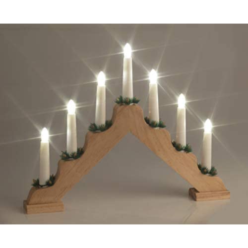 Star-Max LED Weihnachts-Lichterbogen aus Holz, warmweiß, 42x32cm von Star-Max