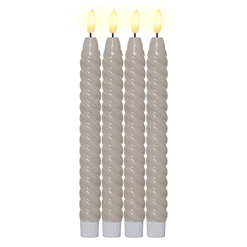 LED Kerzen mit Timerfunktion | LED Stabkerzen Beige | LED Kerzen flackernde Flamme | LED Kerze mit Timer | Kerzen Deko | Stabkerzen gedreht | Kerzen Set 4er | Deko Kerzen | Stabkerzen LED von Star