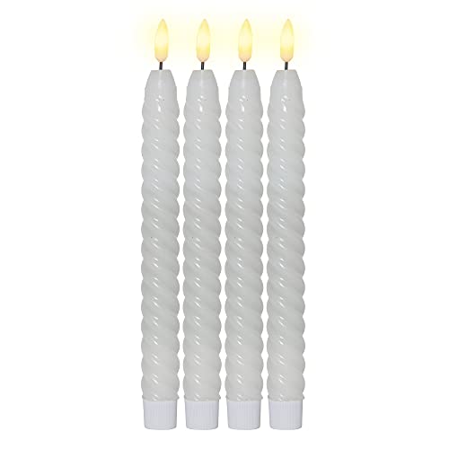 LED Kerzen mit Timerfunktion | LED Stabkerzen weiß | LED Kerzen flackernde Flamme | LED Kerze mit Timer | Kerzen Deko | Stabkerzen gedreht | Kerzen Set 4er | Deko Kerzen | Stabkerzen LED von Star
