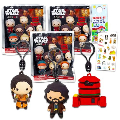 Star Wars Andor Blind Bag 3er-Pack – Andor Partygeschenk-Set mit 3 Mystery Andor Schaumstoffbeutelklammern plus Aufklebern, mehr, Star Wars Mystery Taschen für Kinder von Star Wars