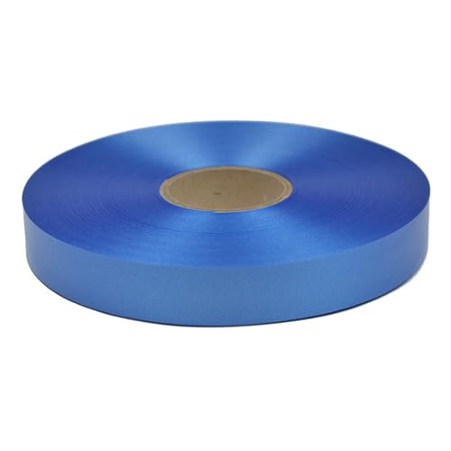 Geschenkband Ringelband 19mm x 100m wasserfest - 30 FARBEN in 5/10/19/31/50mm - Dekoband aus Kunststoff - Polyband zum Basteln von Weihnachtssternen und Autoschleifen - Blau von Star