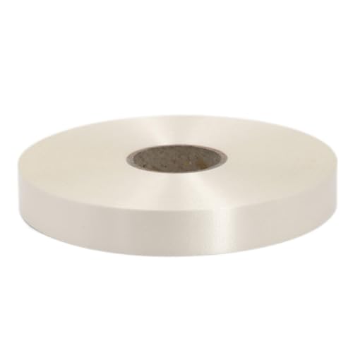 Geschenkband Ringelband 19mm x 100m wasserfest - 30 FARBEN in 5/10/19/31/50mm - Dekoband aus Kunststoff - Polyband zum Basteln von Weihnachtssternen und Autoschleifen - Creme von Star