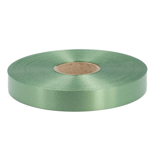 Geschenkband Ringelband 19mm x 100m wasserfest - 30 FARBEN in 5/10/19/31/50mm - Dekoband aus Kunststoff - Polyband zum Basteln von Weihnachtssternen und Autoschleifen - Dunkel Lindgrün von Star