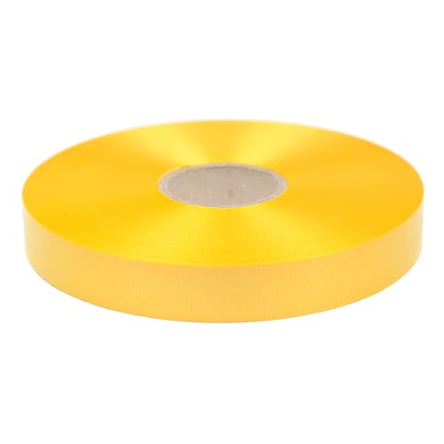 Geschenkband Ringelband 19mm x 100m wasserfest - 30 FARBEN in 5/10/19/31/50mm - Dekoband aus Kunststoff - Polyband zum Basteln von Weihnachtssternen und Autoschleifen - Gelb von Star