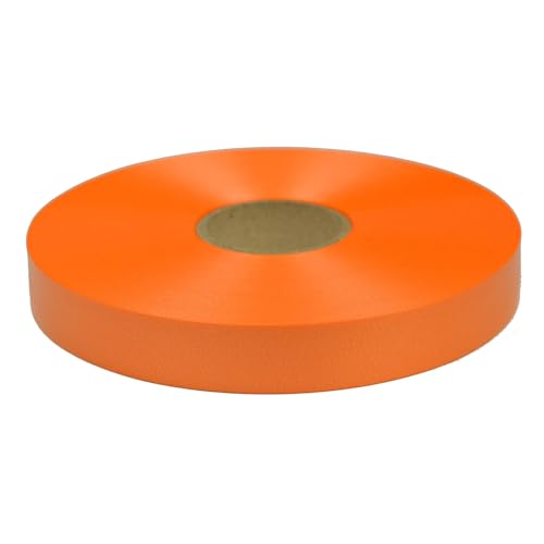 Geschenkband Ringelband 19mm x 100m wasserfest - 30 FARBEN in 5/10/19/31/50mm - Dekoband aus Kunststoff - Polyband zum Basteln von Weihnachtssternen und Autoschleifen - Orange von Star