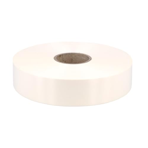 Geschenkband Ringelband 31mm x 100m wasserfest - 30 FARBEN in 5/10/19/31/50mm - Dekoband aus Kunststoff - Polyband Schleifenband zum Basteln von Weihnachtssternen & Autoschleifen - Creme von Star