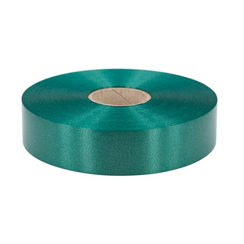 Geschenkband Ringelband 31mm x 100m wasserfest - 30 FARBEN in 5/10/19/31/50mm - Dekoband aus Kunststoff - Polyband Schleifenband zum Basteln von Weihnachtssternen & Autoschleifen - Dunkelgrün von Star