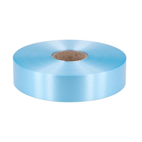 Geschenkband Ringelband 31mm x 100m wasserfest - 30 FARBEN in 5/10/19/31/50mm - Dekoband aus Kunststoff - Polyband Schleifenband zum Basteln von Weihnachtssternen & Autoschleifen - Hellblau von Star