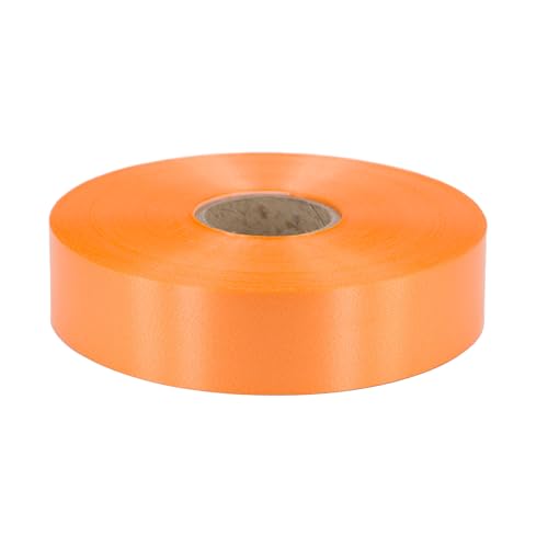 Geschenkband Ringelband 31mm x 100m wasserfest - 30 FARBEN in 5/10/19/31/50mm - Dekoband aus Kunststoff - Polyband Schleifenband zum Basteln von Weihnachtssternen & Autoschleifen - Orange von Star