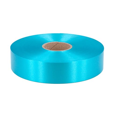 Geschenkband Ringelband 31mm x 100m wasserfest - 30 FARBEN in 5/10/19/31/50mm - Dekoband aus Kunststoff - Polyband Schleifenband zum Basteln von Weihnachtssternen & Autoschleifen - Türkis von Star