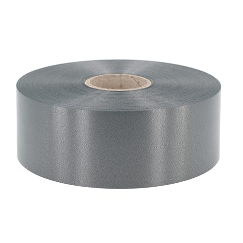 Geschenkband Ringelband 50mm x 100m wasserfest - 30 FARBEN in 5/10/19/31/50mm - Dekoband aus Kunststoff - Polyband Schleifenband zum Basteln von Weihnachtssternen & Autoschleifen - Anthrazit Grau von Star