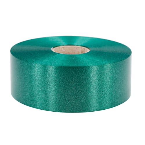 Geschenkband Ringelband 50mm x 100m wasserfest - 30 FARBEN in 5/10/19/31/50mm - Dekoband aus Kunststoff - Polyband Schleifenband zum Basteln von Weihnachtssternen & Autoschleifen - Dunkelgrün von Star