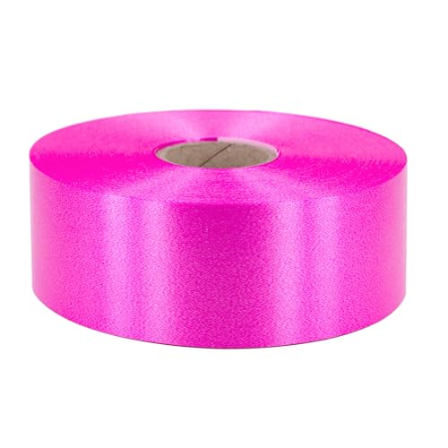 Geschenkband Ringelband 50mm x 100m wasserfest - 30 FARBEN in 5/10/19/31/50mm - Dekoband aus Kunststoff - Polyband Schleifenband zum Basteln von Weihnachtssternen & Autoschleifen - Fuchsia von Star