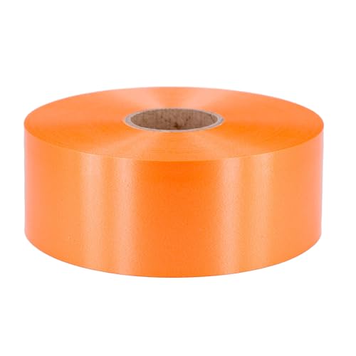 Geschenkband Ringelband 50mm x 100m wasserfest - 30 FARBEN in 5/10/19/31/50mm - Dekoband aus Kunststoff - Polyband Schleifenband zum Basteln von Weihnachtssternen & Autoschleifen - Orange von Star