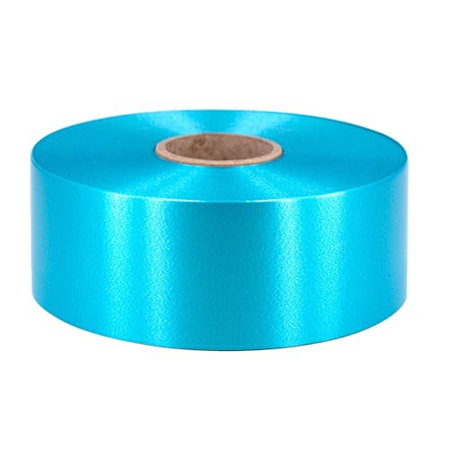 Geschenkband Ringelband 50mm x 100m wasserfest - 30 FARBEN in 5/10/19/31/50mm - Dekoband aus Kunststoff - Polyband Schleifenband zum Basteln von Weihnachtssternen & Autoschleifen - Türkis von Star