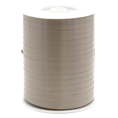 Geschenkband Ringelband 5mm x 500m wasserfest - 30 FARBEN in 5/10/19/31/50mm - Dekoband aus Kunststoff - Polyband zum Anbinden von Luftballons - Schleifenband zum Basteln - Taupe von Star