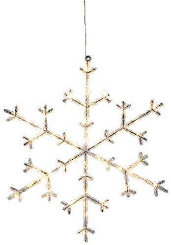 Star LED-Acryl-Schneeflocke Icy, 50 warm white LED, ca. 40 x 45 cm, schwarz/klar mit Trafo von Star