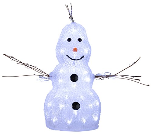 LED-Acrylschneemann "Crystal Snowman", 50 cool light LED, stehend ca. 30 x 56 cm, outdoor, mit Trafo von Star