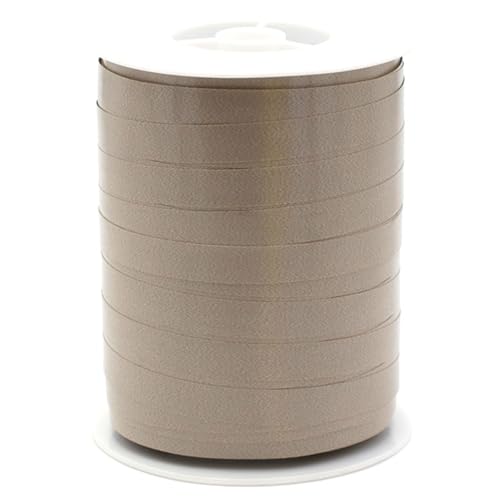 Geschenkband Ringelband 10mm x 250m wasserfest - 30 FARBEN in 5/10/19/31/50mm - Dekoband aus Kunststoff - Polyband Schleifenband zum Basteln von Schleifen und Luftballons - Taupe von Star