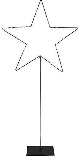 Star 700-43 LED-Draht-Standstern "Mira", 80 warmweiß, Metall, Schwarz, 15 x 50 x 100 cm von Star