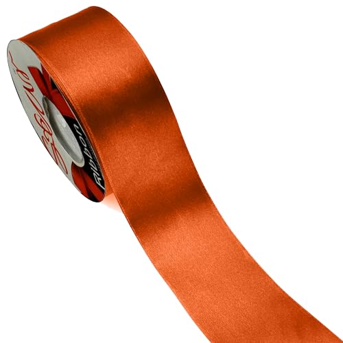 Star Doppelseitiges Satinband, Polyesterband für Blumenarrangements, Hochzeitssträuße, Geschenkverpackungen und Bastelarbeiten, doppelseitiger, nicht verblassender Stoff, gebranntes Orange, 5,1 cm von Star