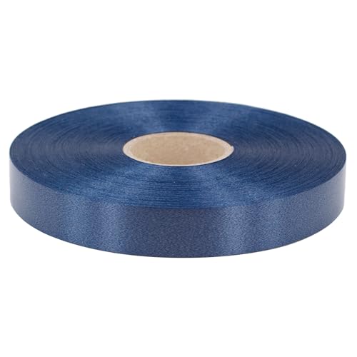 Geschenkband Ringelband 19mm x 100m wasserfest - 30 FARBEN in 5/10/19/31/50mm - Dekoband aus Kunststoff - Polyband zum Basteln von Weihnachtssternen und Autoschleifen - Dunkelblau von Star