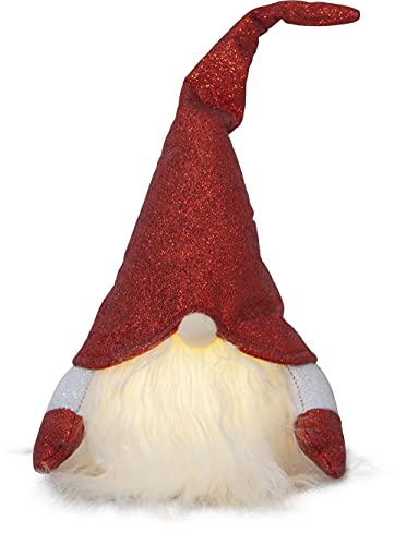 Star LED Weihnachtsfigur Joylight Trading, Deko Wichtel aus Stoff und Kunststoffkörper mit Beleuchtung in Rot und Weiß, warmweiß, batteriebetrieben, Höhe: 28 cm von Star