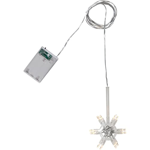 Star Lighty 083-00 Lichtring Beleuchtung für Papierstern Weihnachtsstern mit LED Leuchtmittel warmweiß 12-flammig transparent 150cm Kabel batteriebetrieben 3xAA mit Timer-Funktion IP20 von Star