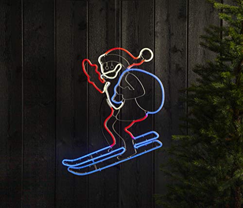 Star Santa on Ski ca. 72 x 60 cm, 300 neonbunte LED, outdoor", multi von Star