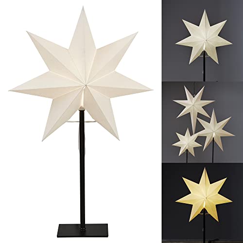 Star Standstern Frozen, Ohne Lochung, Weiss, E14, Papier, ca. 35x55 cm von Star