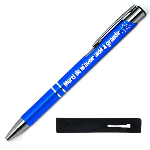 Personalisierbarer Kugelschreiber mit Aufschrift "Danke, dass Sie mir beim Wachsen geholfen haben", Geschenk für Weihnachten, Meister, Blau, Metallstift mit Gravur, Dankeschön, Original- und von StarMaker