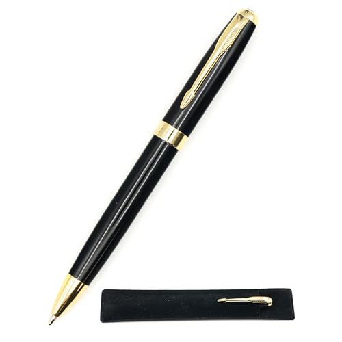 Schicker Kugelschreiber, Schwarz Gold, mit Geschenketui, Metall-Kugelschreiber, Drehstift, luxuriös und elegant, für Büro, Hotel, Geschäft oder als Geschenk, schwarze Tinte von StarMaker