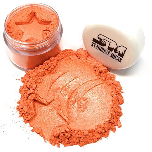 Stardust Micas Puder-Pigment-Farbe für Make-up, Seifenherstellung, Epoxidharz, DIY-Projekte, helle echte Farben, stabile Glimmer-Batch-Konsistenz, Blutorange von Stardust Micas