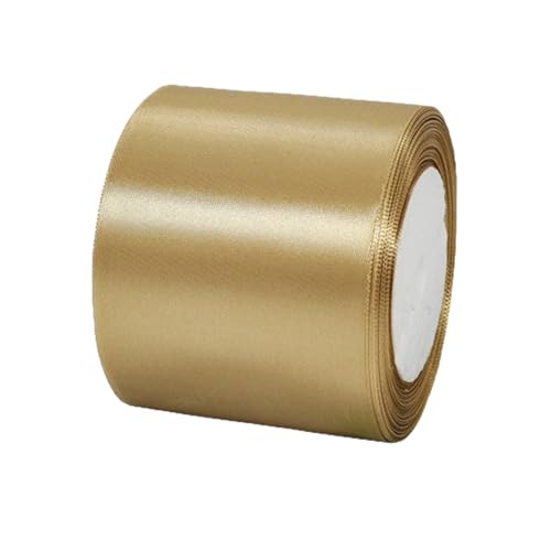 Champagner-Gold-Satinband, 7,6 cm x 22,7 m, einfarbiges Seidenband für Geschenkverpackungen, Haarschleifen, Bastelarbeiten, Kränze, Blumensträuße, Stuhlschärpe, Weihnachten, Babyparty, Hochzeitsfeier von Starmimi