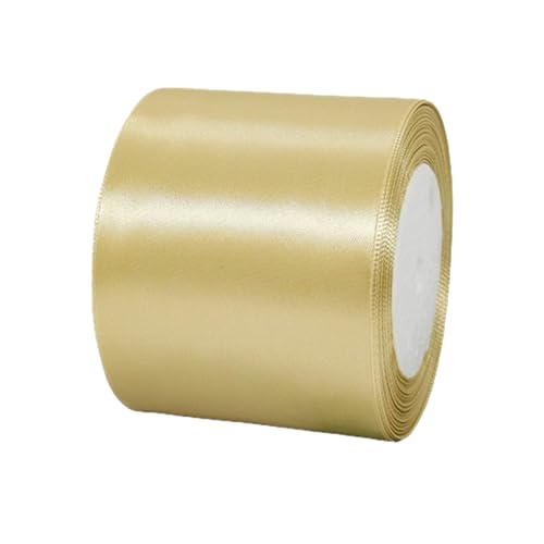 Goldfarbenes Satinband, 7,6 cm x 22,7 m, einfarbiges Seidenband für Geschenkverpackungen, Haarschleifen, Bastelarbeiten, Kränze, Blumensträuße, Stuhlschärpe, Weihnachten, Babyparty, von Starmimi