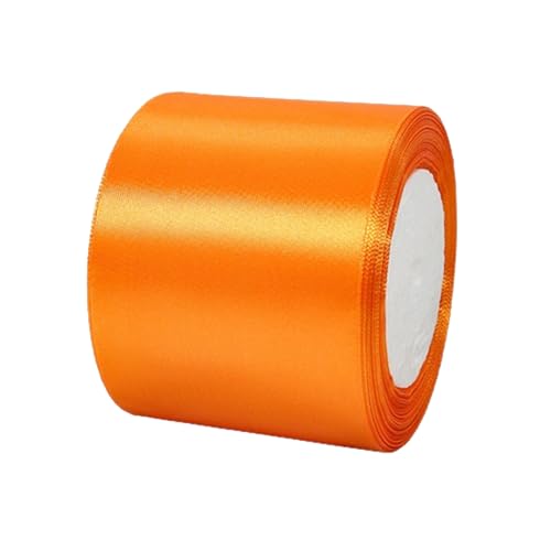 Orangefarbenes Satinband, 7,6 cm x 22,7 m, einfarbiges Seidenband für Geschenkverpackungen, Haarschleifen, Bastelarbeiten, Kränze, Blumensträuße, Stuhlschärpe, Weihnachten, Babyparty, Hochzeitsfeier von Starmimi