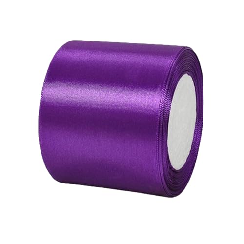 Violettes Satinband, 7,6 cm x 22,7 m, einfarbiges Seidenband für Geschenkverpackungen, Haarschleifen, Bastelarbeiten, Kränze, Blumensträuße, Stuhlschärpe, Weihnachten, Babyparty, Hochzeitsfeier von Starmimi